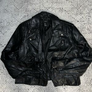 Leather moto jacket
